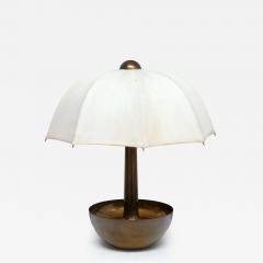  Il Punto Sculptural Il Punto la Bottega Brass Table Lamp with Umbrella Shade Italy 1970s - 4575545