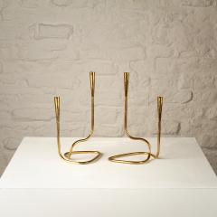  Illums Bolighus Pair of Serpentine Brass Candle Holders by Illums Bolighus Denmark 1960s - 2864757