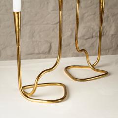  Illums Bolighus Pair of Serpentine Brass Candle Holders by Illums Bolighus Denmark 1960s - 2864760