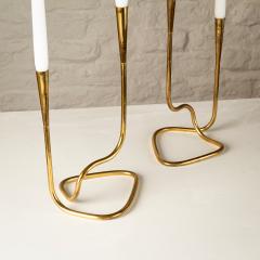  Illums Bolighus Pair of Serpentine Brass Candle Holders by Illums Bolighus Denmark 1960s - 2864762