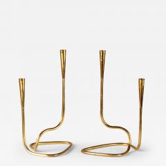  Illums Bolighus Pair of Serpentine Brass Candle Holders by Illums Bolighus Denmark 1960s - 2870414