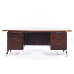  Imperial Furniture Co Imperial Mid Century Rosewood and Chrome Executive Desk - 3824229