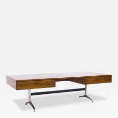  Imperial Furniture Co Imperial Mid Century Walnut and Chrome Executive Desk - 3964033