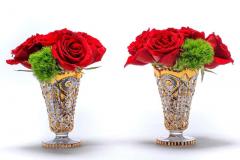  Imperial Glass Company Pair of Hollywood Regency 22k Gold Painted Vases by Imperial Glass Co c 1965 - 2231716