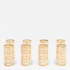  Imperial Glass Company Vintage Imperial Glass Co Shoji Highball Glasses 22 Karat Gold 1960s Set of 8 - 1973279