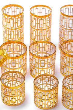  Imperial Glass Company Vintage Imperial Glass Co Shoji Highball Glasses 22 Karat Gold 1960s Set of 8 - 3442336