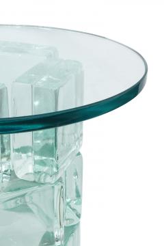  Imperial Imagineering Pair of Chic Occasional Tables with Solid Glass Blocks and Glass Tops - 182557