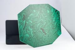  Imperial Stone Set of 10 Imperial Stone Faux Malachite Placemats Acrylic Signed - 2743279