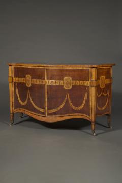  Ince Mayhew Mayhew Ince George III harewood and engraved boxwood marquetry serpentine two door commode - 4589105