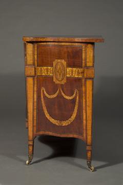  Ince Mayhew Mayhew Ince George III harewood and engraved boxwood marquetry serpentine two door commode - 4589106