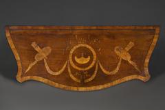  Ince Mayhew Mayhew Ince George III harewood and engraved boxwood marquetry serpentine two door commode - 4589107