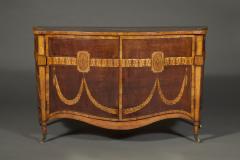 Ince Mayhew Mayhew Ince George III harewood and engraved boxwood marquetry serpentine two door commode - 4589143