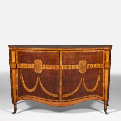  Ince Mayhew Mayhew Ince George III harewood and engraved boxwood marquetry serpentine two door commode - 4589157
