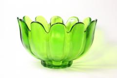  Indiana Art Glass Co Mid Century Green Stippled Glass Bowl by Indiana Art Glass Co 1960 USA - 2197562