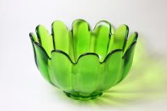  Indiana Art Glass Co Mid Century Green Stippled Glass Bowl by Indiana Art Glass Co 1960 USA - 2197565