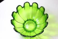  Indiana Art Glass Co Mid Century Green Stippled Glass Bowl by Indiana Art Glass Co 1960 USA - 2197570