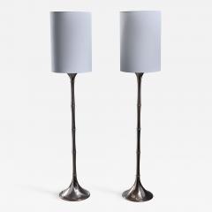  Ingo Maurer Ingo Maurer Pair of Brass Bamboo Floor Lamps - 1394562