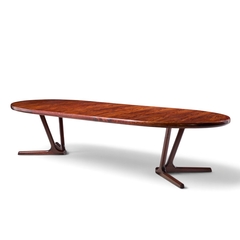  Interform Collection Interform Mid Century Rosewood Expanding Dining Table with 3 Leaves - 4717548