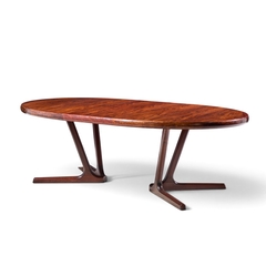  Interform Collection Interform Mid Century Rosewood Expanding Dining Table with 3 Leaves - 4717553