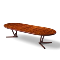  Interform Collection Interform Mid Century Rosewood Expanding Dining Table with 3 Leaves - 4717555