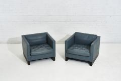  Interiors Crafts Blue Leather Lounge Chairs Ludwig Mies van der Rohe 1980 - 1928957