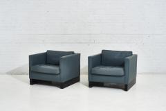  Interiors Crafts Blue Leather Lounge Chairs Ludwig Mies van der Rohe 1980 - 1928958