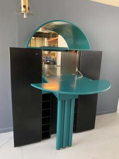  Interlubke Postmodern Interl bke Teal and Black Bar Cabinet Wall Unit from Germany 1970s - 2468564