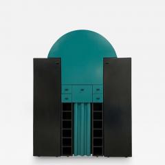  Interlubke Postmodern Interl bke Teal and Black Bar Cabinet Wall Unit from Germany 1970s - 2472767