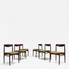  Interlubke Six Rosewood and Mohair Dining Chairs by Interl bke Germany 1960s - 3806480