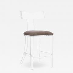  Interlude Home Tristan Klismos Counter Stool Grey Velvet - 1432803