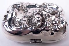  International Silver Co Antique American Victorian Sterling Silver Rosebud Soap Box - 4533411