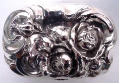  International Silver Co Antique American Victorian Sterling Silver Rosebud Soap Box - 4533412