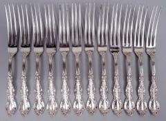  International Silver Co Set of 12 International Warwick Sterling Silver Strawberry Forks - 3832080