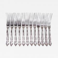  International Silver Co Set of 12 International Warwick Sterling Silver Strawberry Forks - 3835388