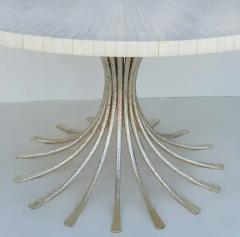  Ironies Ironies Silver Gilt Metal Table with Tessellated Bone Top - 3507688