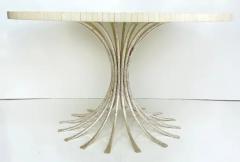  Ironies Ironies Tessellated Bone Sunburst Top Dining Table with Silver Gilt Metal Base - 3528480