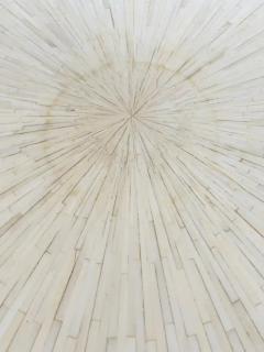  Ironies Ironies Tessellated Bone Sunburst Top Dining Table with Silver Gilt Metal Base - 3528495