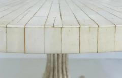  Ironies Ironies Tessellated Bone Sunburst Top Dining Table with Silver Gilt Metal Base - 3528596