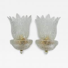  Italamp Pair of Murano Glass Brass Sconces by Italamp S R L Italy 2006 - 3610635
