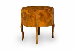  Italian Drum Form Oyster Burl End Side Table - 2790140