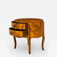  Italian Drum Form Oyster Burl End Side Table - 2795125