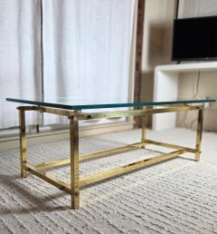  Italian Workshop Elegant Brass Cocktail Table Square Tube Constructed Italian 1970s 24 x 48 x 17 - 4450602