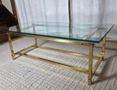  Italian Workshop Elegant Brass Cocktail Table Square Tube Constructed Italian 1970s 24 x 48 x 17 - 4450603