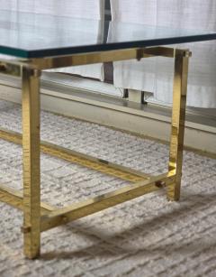  Italian Workshop Elegant Brass Cocktail Table Square Tube Constructed Italian 1970s 24 x 48 x 17 - 4450604