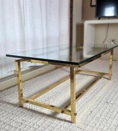  Italian Workshop Elegant Brass Cocktail Table Square Tube Constructed Italian 1970s 24 x 48 x 17 - 4450606