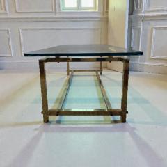  Italian Workshop Elegant Brass Cocktail Table Square Tube Constructed Italian 1970s 24 x 48 x 17 - 4450608