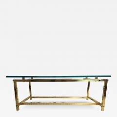  Italian Workshop Elegant Brass Cocktail Table Square Tube Constructed Italian 1970s 24 x 48 x 17 - 4450924