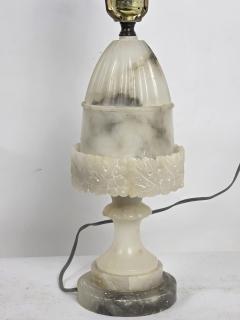 Italian Workshop Italian Neoclassical Carved Alabaster Marble Table Lamp c 1930s - 4694376