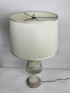  Italian Workshop Italian Neoclassical Carved Alabaster Marble Table Lamp c 1930s - 4694380