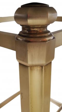  Italian Workshop Pair of Italian Solid Brass Side Tables with Onyx Tops 1970s - 4472523